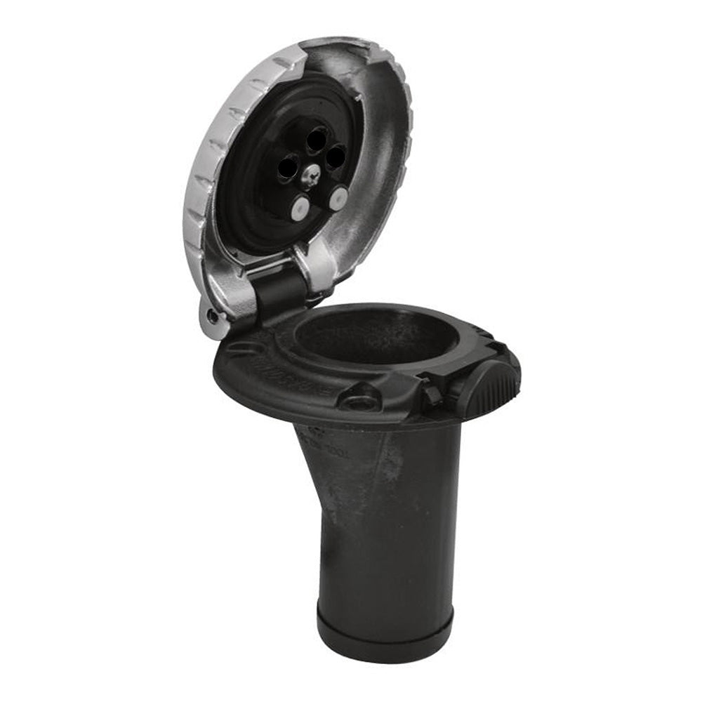 Attwood Marine, Attwood Deck Fill f/Carbon Canister System - Straight Body & Scalloped Chrome Cap