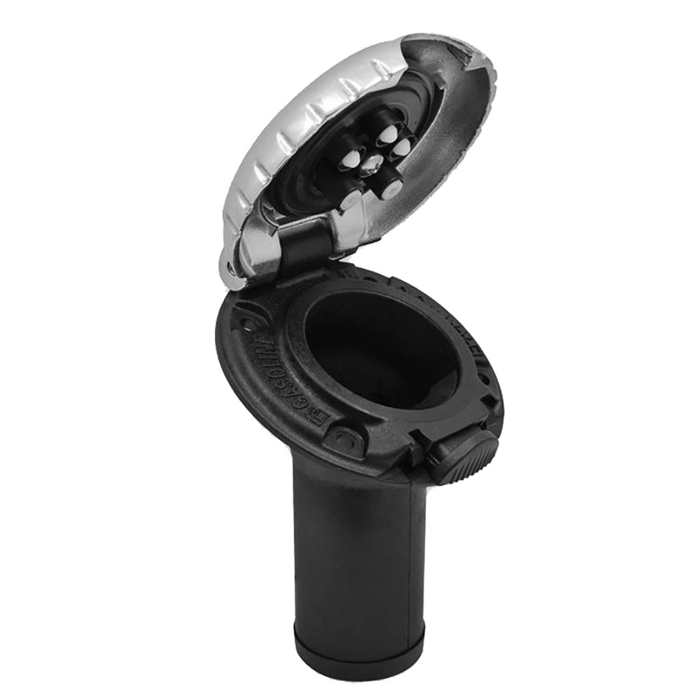 Attwood Marine, Attwood Deck Fill f/Carbon Canister System - Angled Body & Scalloped Chrome Cap