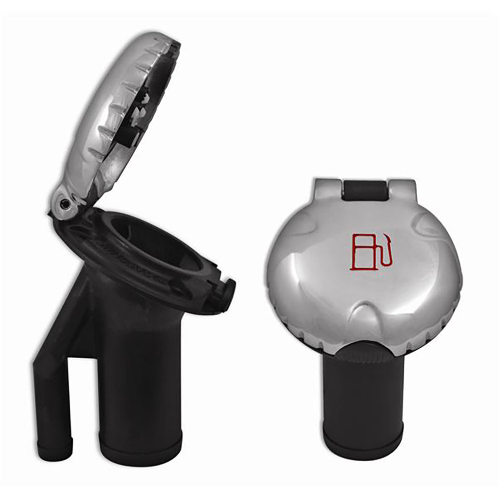 Attwood Marine, Attwood Deck Fill f/Pressure Relief Systems - Angled Body & Scalloped Stainless Steel Cap