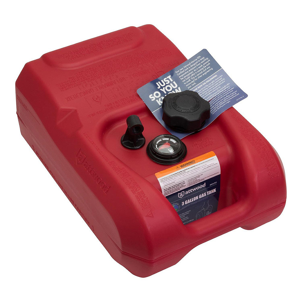 Attwood Marine, Attwood Portable Fuel Tank - 3 Gallon w/Gauge