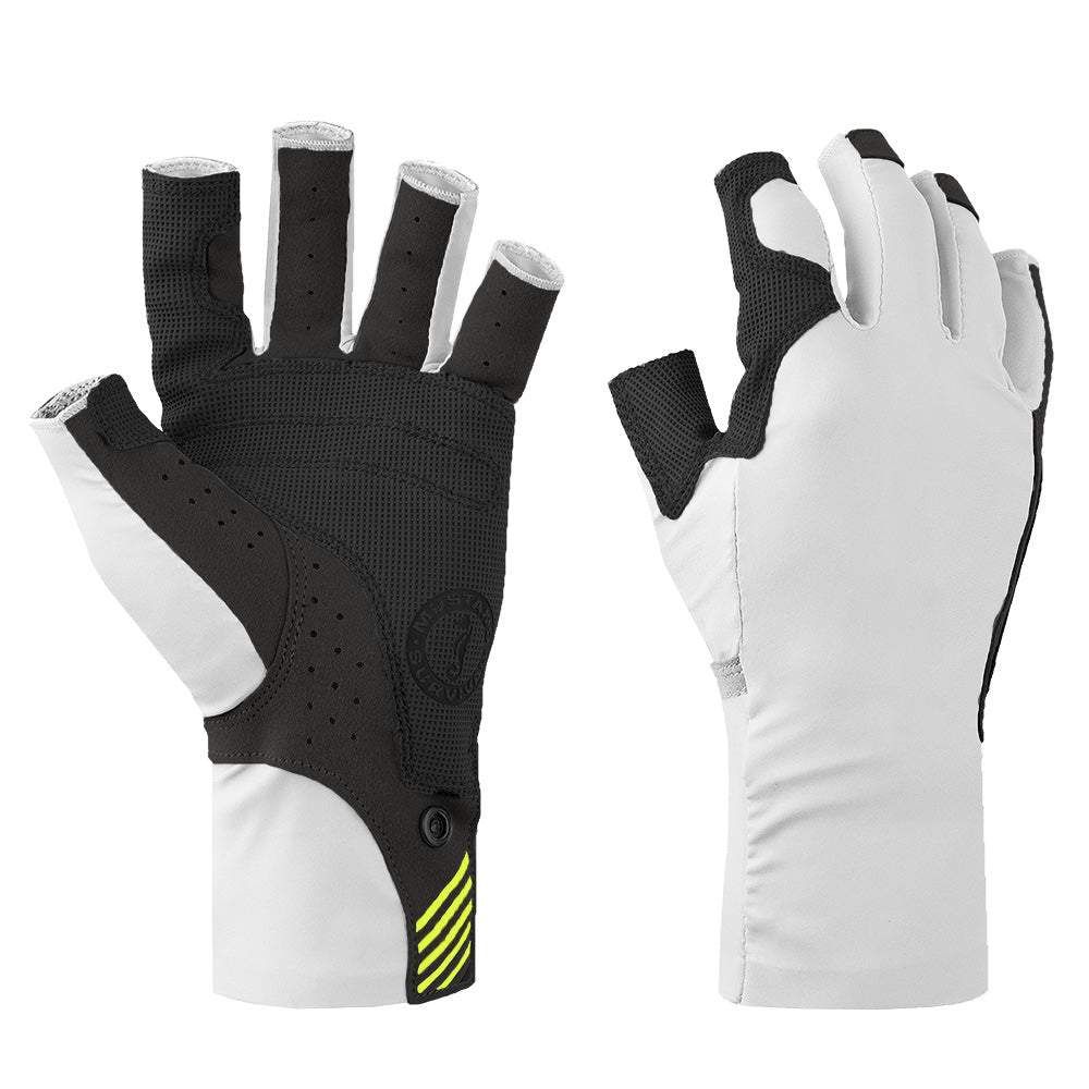 Mustang Survival, Mustang Traction UV Open Finger Gloves - White & Black - Large