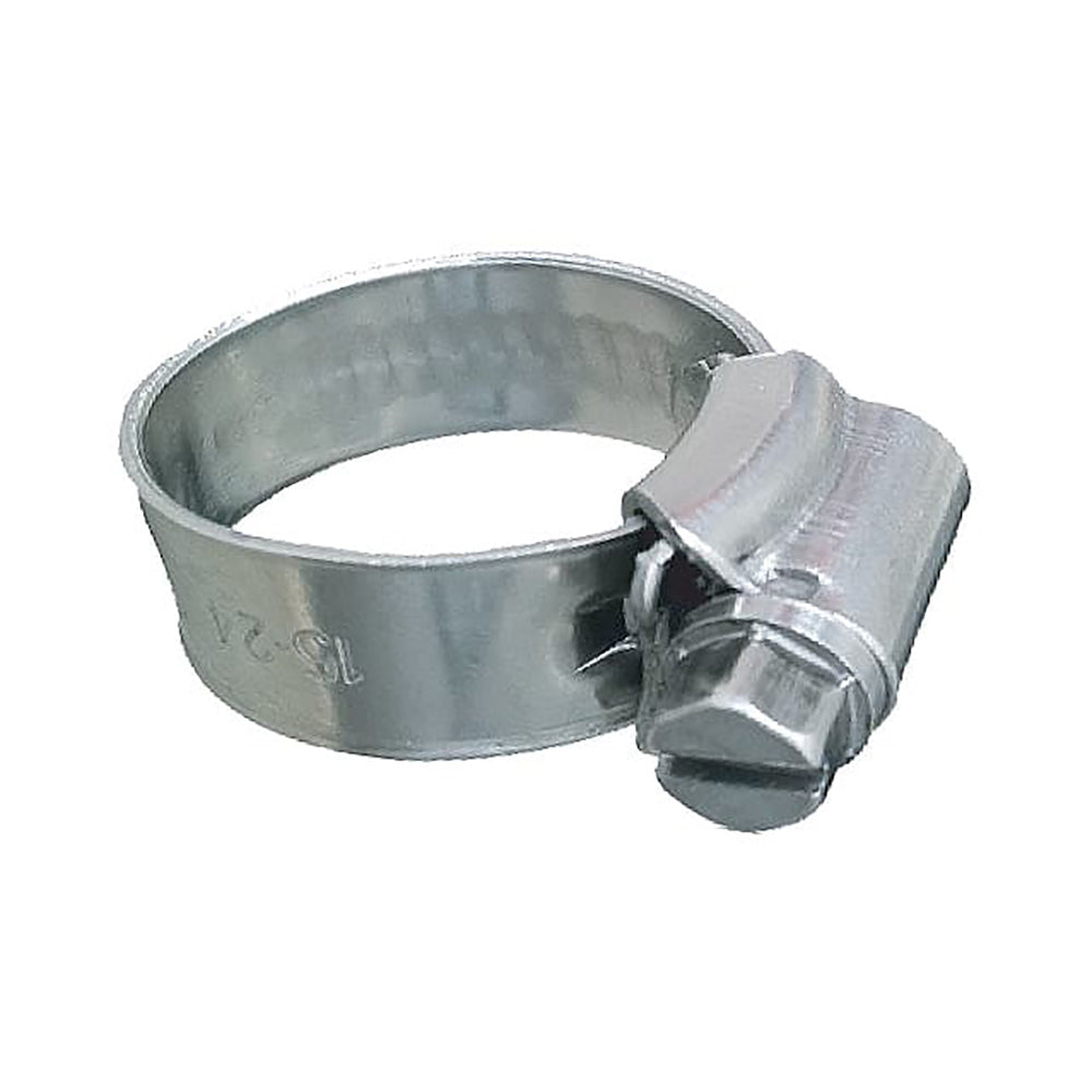 Trident Marine 316 SS Non-Perforated Worm Gear Hose Clamp - 3/8" Band - 7/16"–21/32" Clamping Range - 10-Pack - SAE Siz
