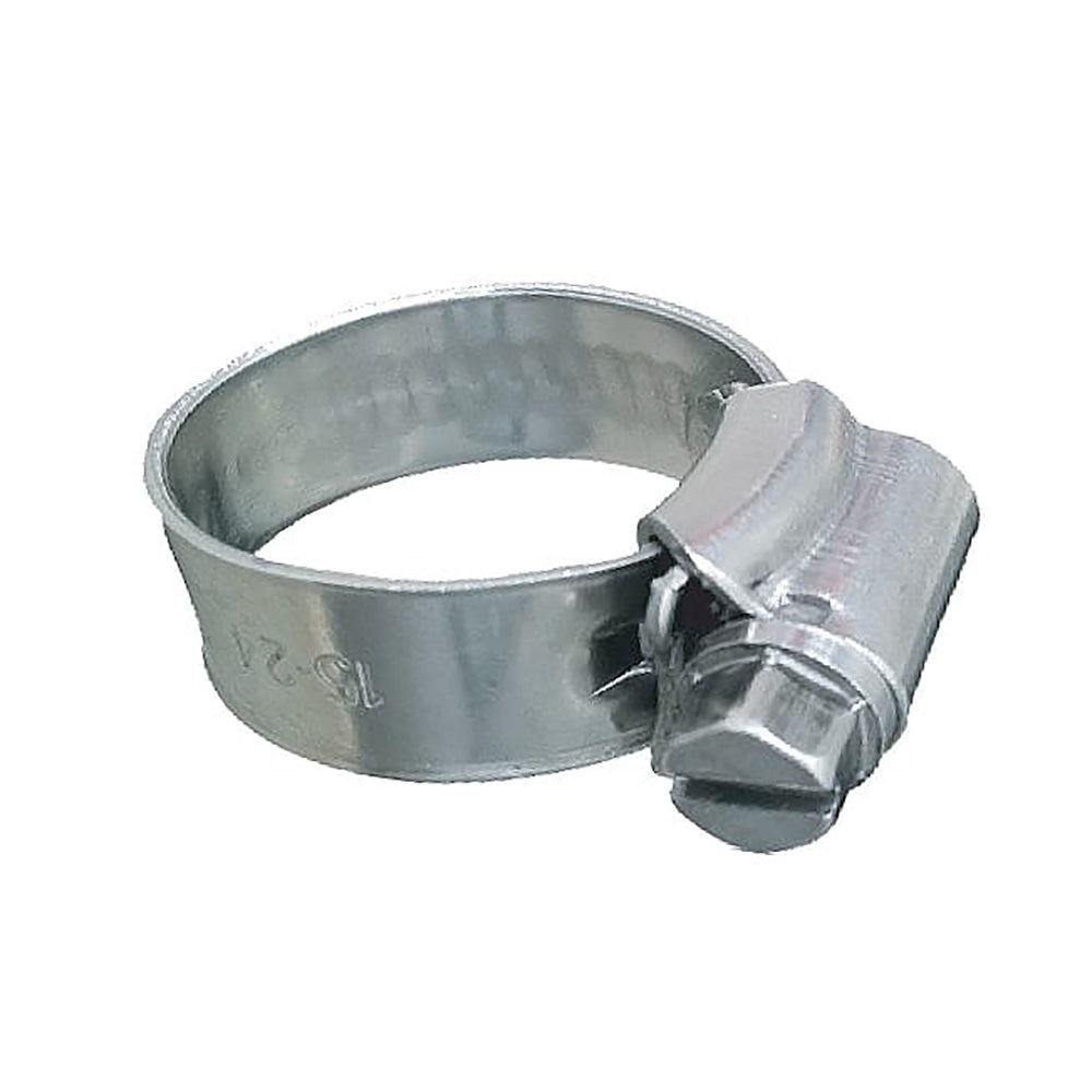 Trident Marine 316 SS Non-Perforated Worm Gear Hose Clamp - 3/8" Band - (1-1/16" – 1-1/2") Clamping Range - 10-Pack - S