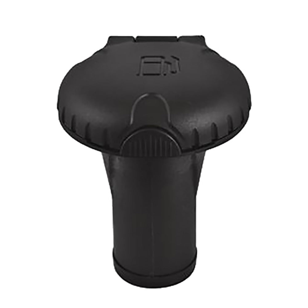 Attwood Marine, Attwood Deck Fills f/Pressure Relief Systems - Straight Body - Scalloped Black Plastic Cap