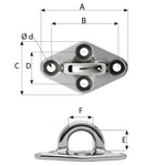 Wichard Marine, Wichard Diamond Pad Eye - Round - 79mm Length (3-7/64") - M6 Screw