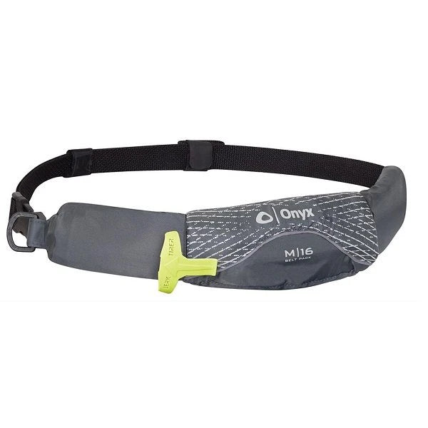 Onyx Outdoor, M-16 MANUAL INFLATABLE BELT PACK  GREY - ADULT