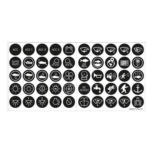 Blue Seas, Label Kit - Push Button Switch