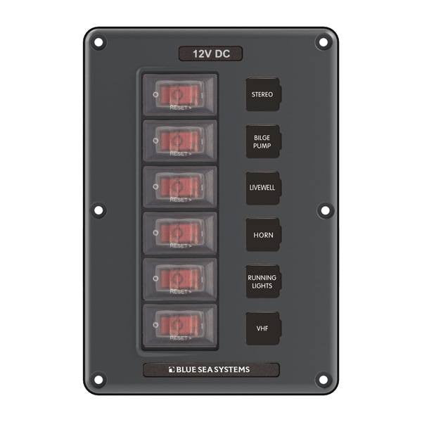 Blue Seas, Blue Sea Switch Panel - 6-Position