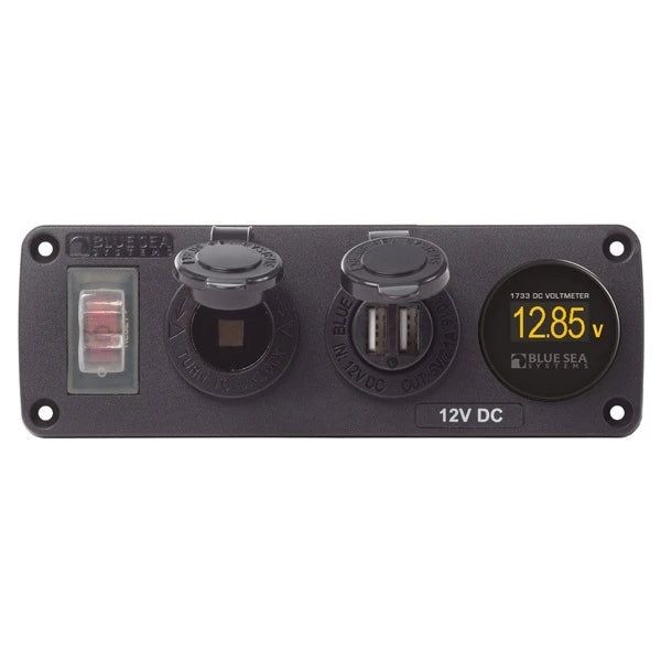 Blue Seas, Accy Panel W/Usb Sckt And Vmtr