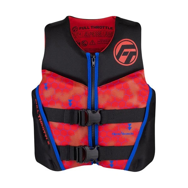 Full Throttle, Youth Rapid-Dry Flex-Back Red