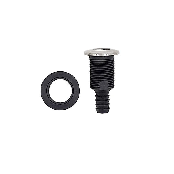 Gen3 Marine, 3/4" Plastic Thru hull,nylon with SS316 Trim cover