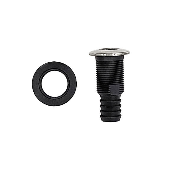 Gen3 Marine, 1" Plastic Thru hull,nylon with SS316 Trim cover