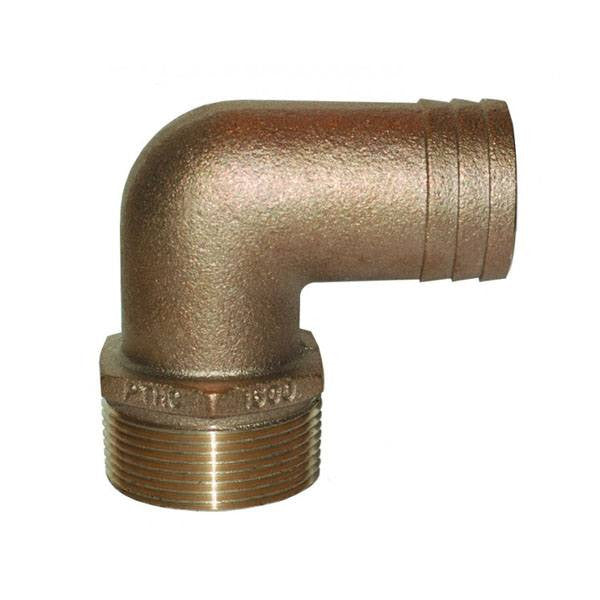 Groco 90° Bronze Elbow Pipe To Hose Fitting, PTHC-750