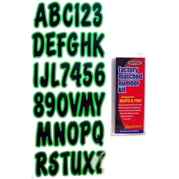 Hardline Products, Letter Kit Blk/Kiwi
