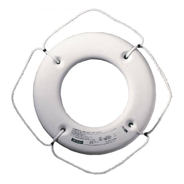 Cal-June Hard Shell Ring Buoy, 20" White