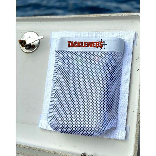 TackleWebs, 10"W x 12"H Hook/Loop Adhesive Pouch - White