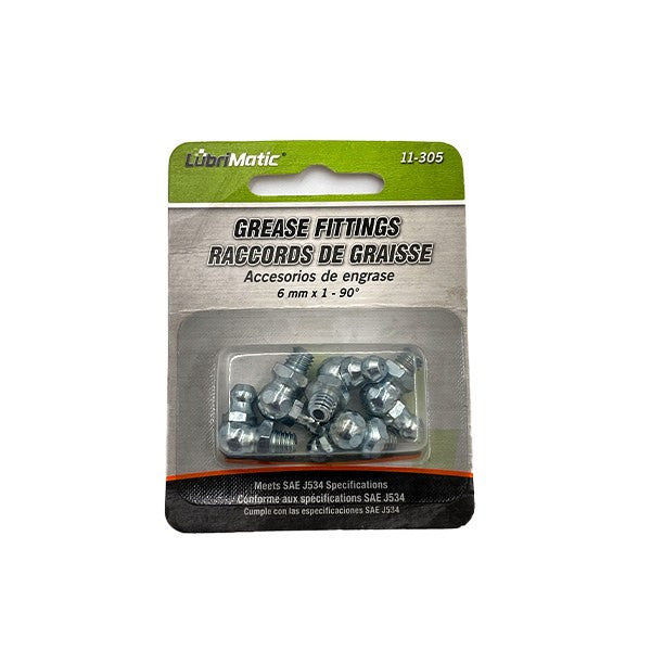 Lubrimatic Grease Fitting 6mm 90 Deg 5Pc