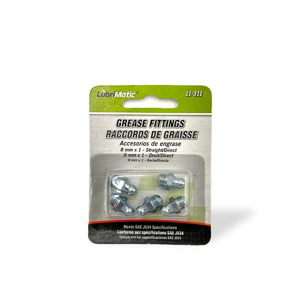 Lubrimatic Grease Fitting 8mm Strght 5Pc