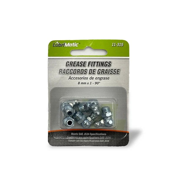 Lubrimatic Grease Fitting 8mm 90 Deg 5Pc