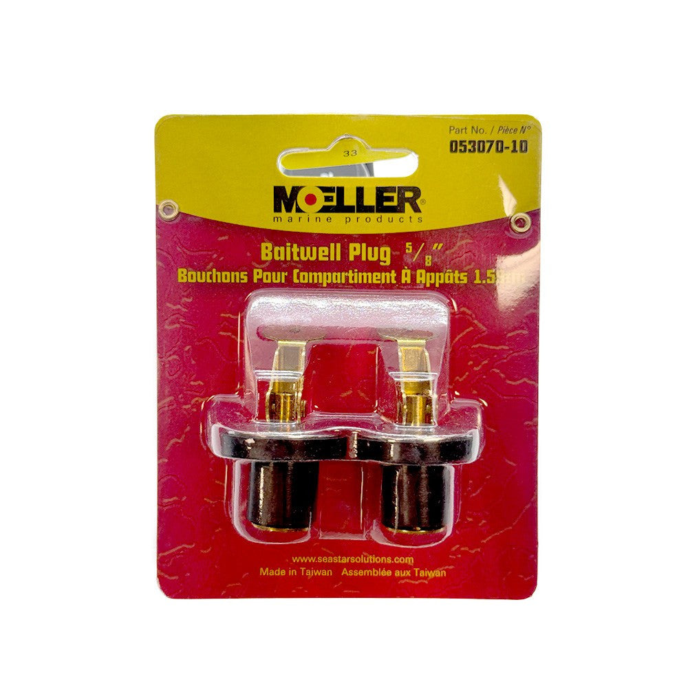 Moeller Marine, BAITWELL PLUG - 5/8 IN BRASS CARD/2
