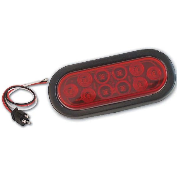 Optronics, Led Red 6" Oval Tail Light W/Grommet