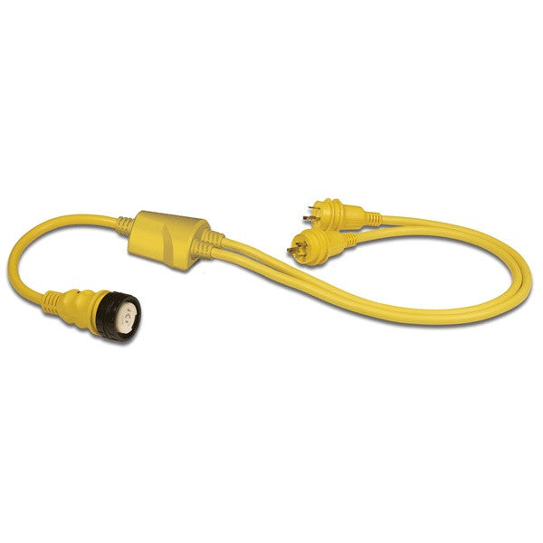 Marinco, Y"-(1)50A 125-250 Fem To(2)30 Male