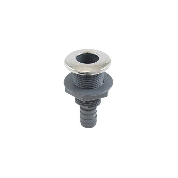 Whitecap Industries, Whitecap Nylon Straight Thru-Hull w/ Barb, 1"