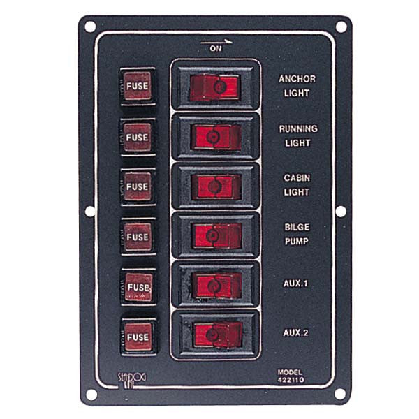 Sea Dog Marine, Switch Panel 6 Gang-Vertical