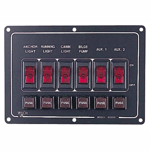Sea Dog Marine, Switch Panel 6 Gang Horizontal