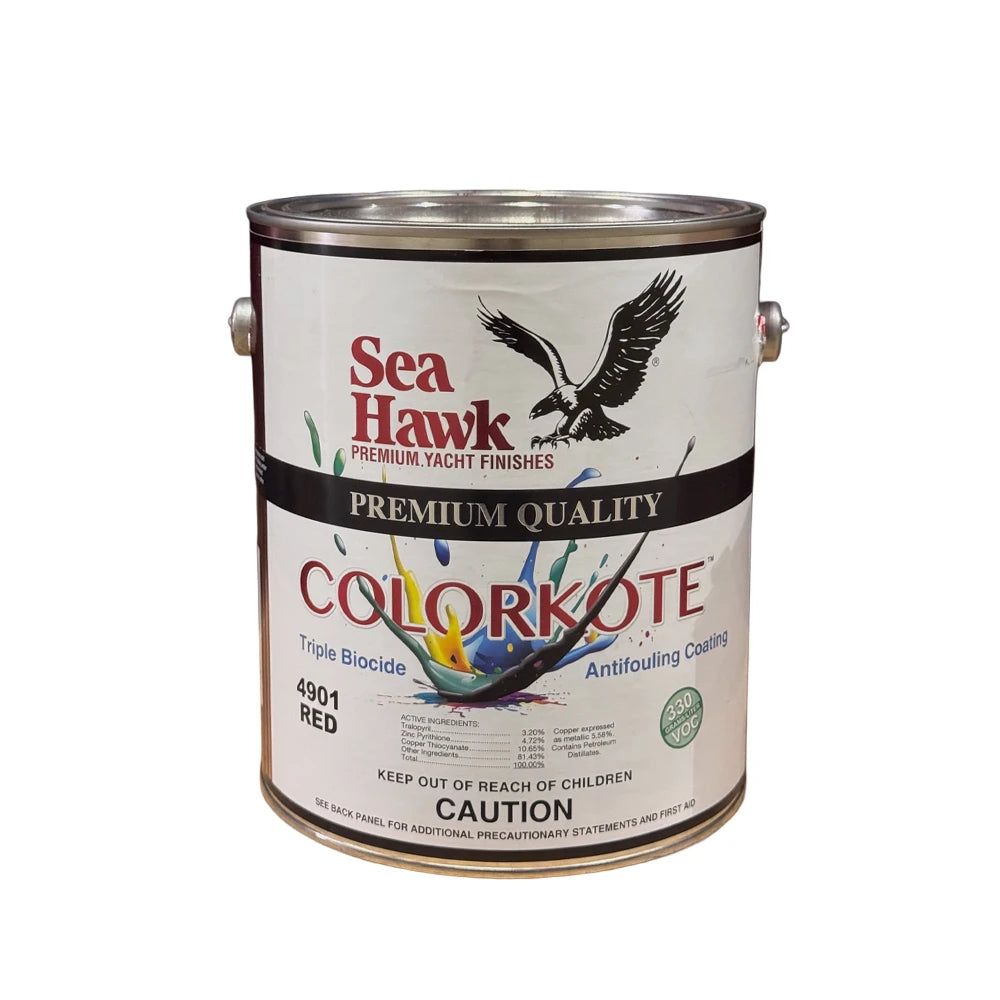 Sea Hawk Colorkote Triple-Biocide Antifouling Boat Bottom Paint, Red