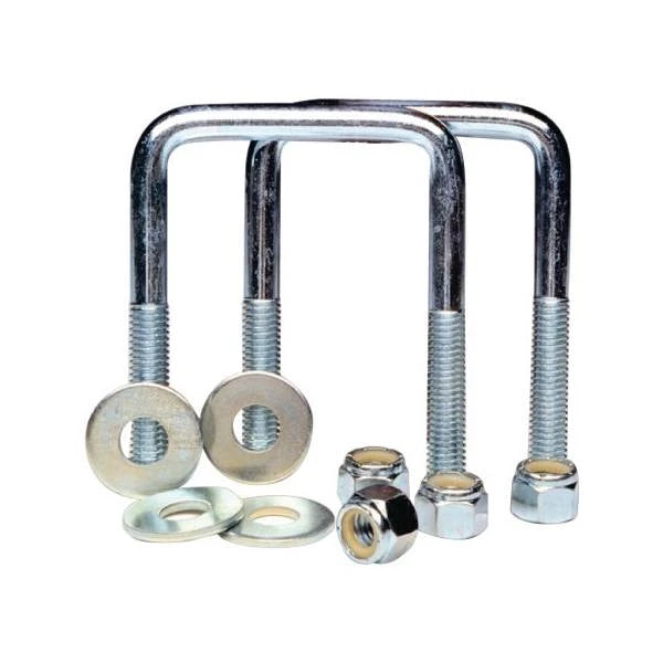 Tie Down Engineering, Tie Down Zinc Plated Trailer U-Bolts 3/8", 2-1/8" W x 4" L