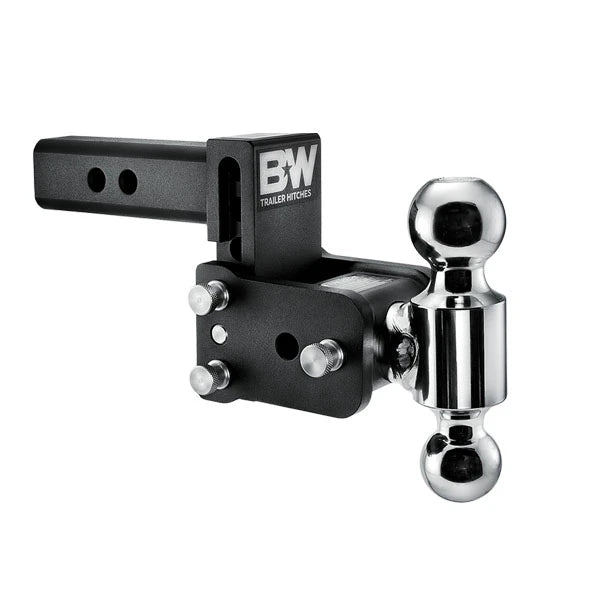 B&W Trailer, Tow & Stow 2 Ball Mount -2", Drop - 3", Rise - 3/12" - Black