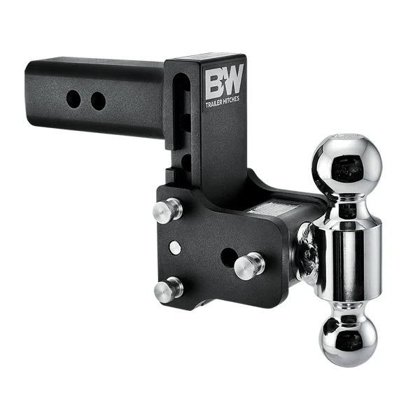 B&W Trailer, Tow & Stow 2 Ball Mount - 2", Drop - 5", Rise - 4-1/2" - Black
