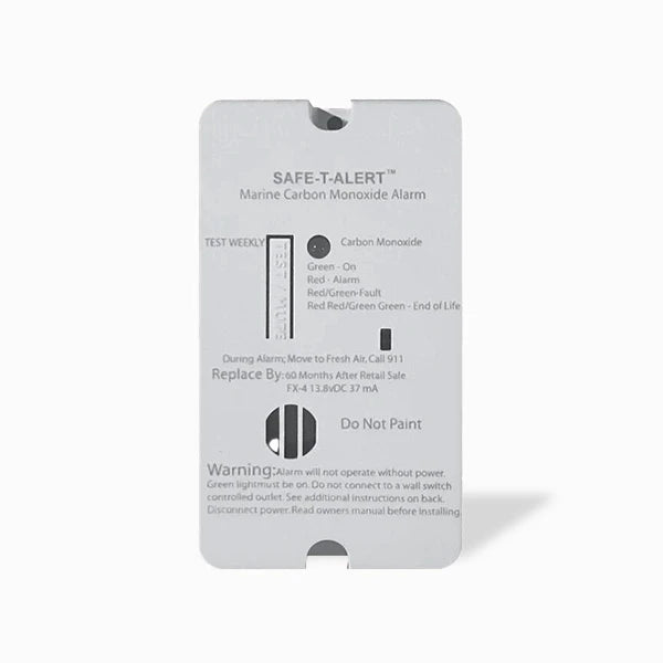 Marine Technologies, Carbon Monoxide Alarm, Listed For Marine Use - White Surface Mount 12 vDC Hard Wire