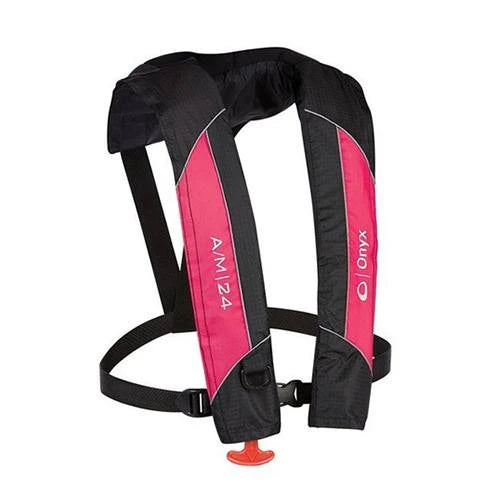 Onyx Outdoor, A/M-24 AUTO/MANUAL INFLATABLE LIFE JACKET PINK - ADULT