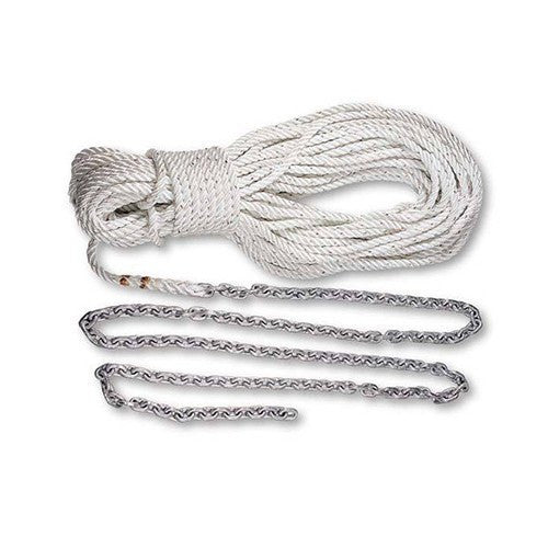Lewmar Marine, Lewmar Premium 3-Strand Anchor Rodes, 1/2" x 100 with 5' - 1/4" Chain