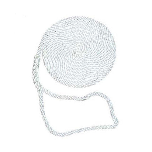 Aamstrand 3-Strand Twisted Nylon Fender Line - White, 1/4" X 3' / 4 Per Bag