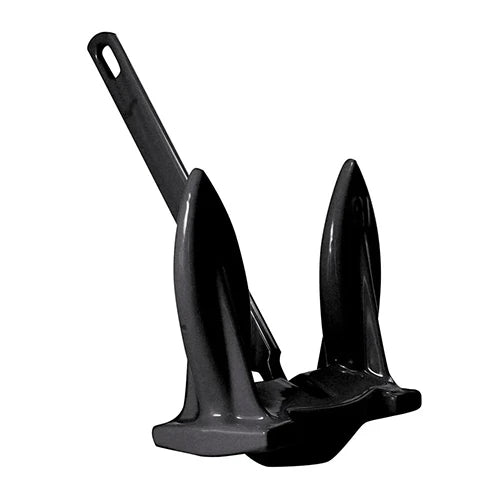 Greenfield Products, Greenfield PVC Coated Navy Style Anchor - Black, 15 lbs - Boat Size: Up to 18'