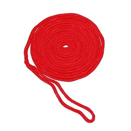 Aamstrand Double Braid Nylon Colored Dock Lines - Red, 1/2" X 20'