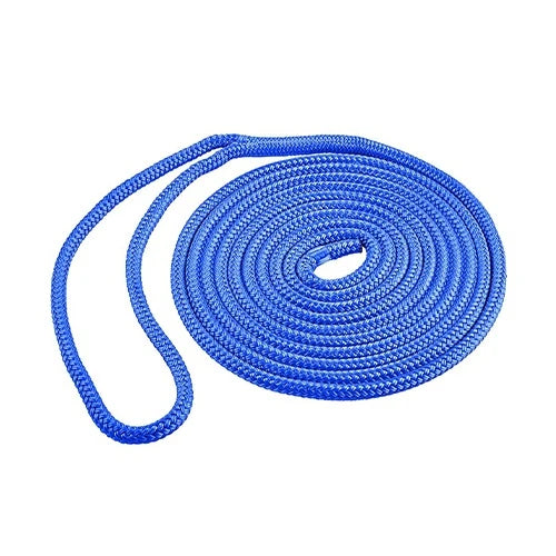 Aamstrand Double Braid Nylon Colored Dock Lines - Blue, 1/2" X 20'