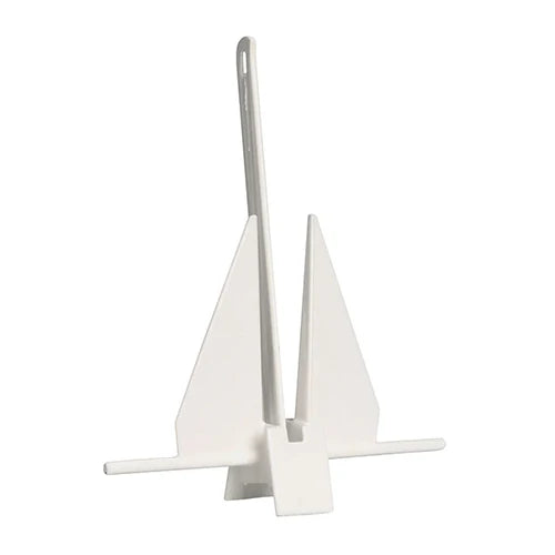 Greenfield Products, Greenfield Yachting Series PVC Coated Fluke Anchor - WHITE, 7 lbs - Boat Size: Up to 24'