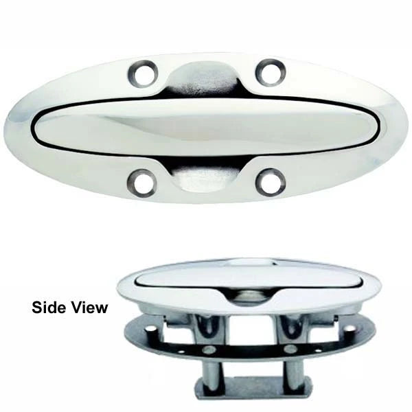 Attwood Stainless Steel Flush Mount Marine Cleats, 4-1/2"