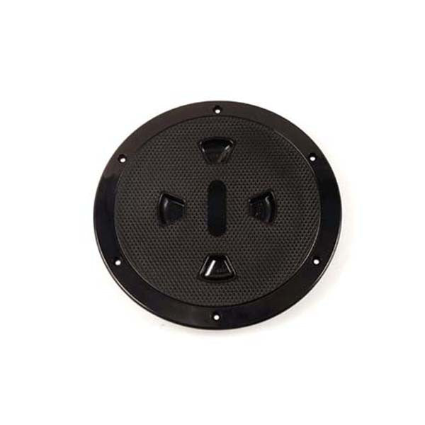Beckson Marine, Beckson Diamond Texture 6" Screw-Out Marine Deck Plate, Black