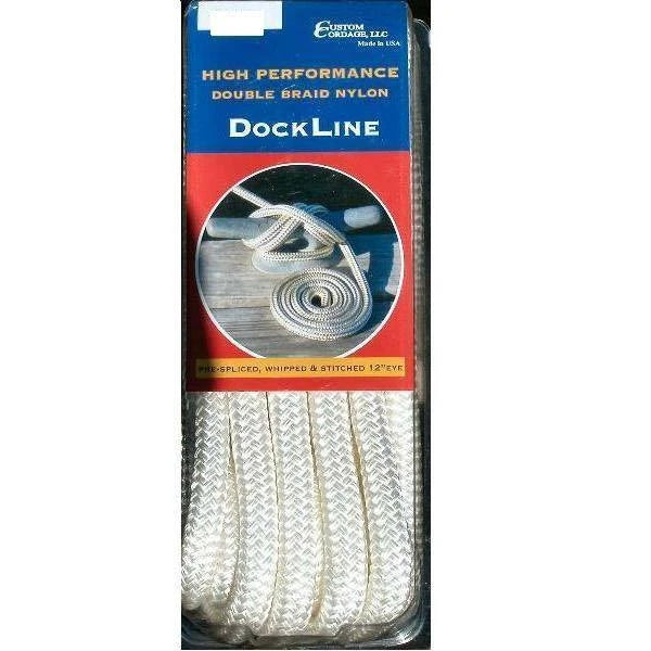 Custom Cordage Double Braid Dock Line - White, 1/2" X 20'