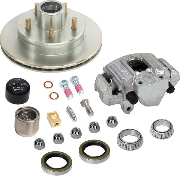 Dexter Axle, Disc Brake Kit, 3,750 lb Zinc Hub/Rotor W/Alum Caliper, Compl. Whl End Kit