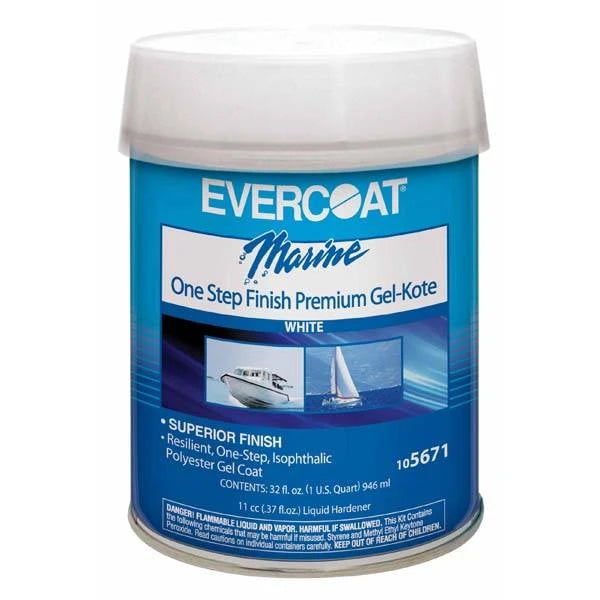 Fiberglass Evercoat, One Step Finish Gel Coat - White, 105670
