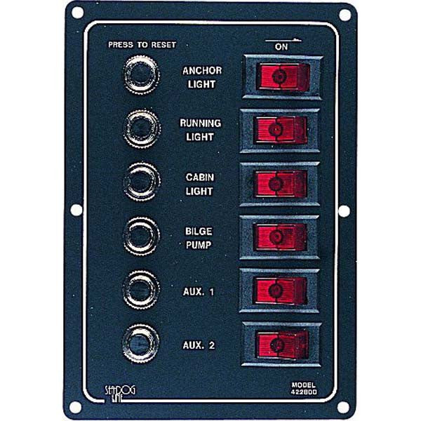 Sea Dog Marine, Switch Panel6 Gang-Vert.Breaker