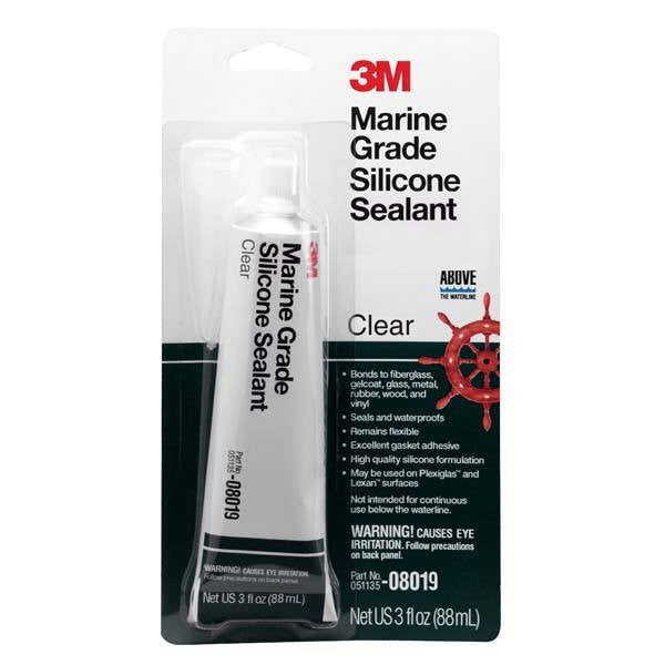 3M Marine Grade Clear Silicone Sealant, 3oz